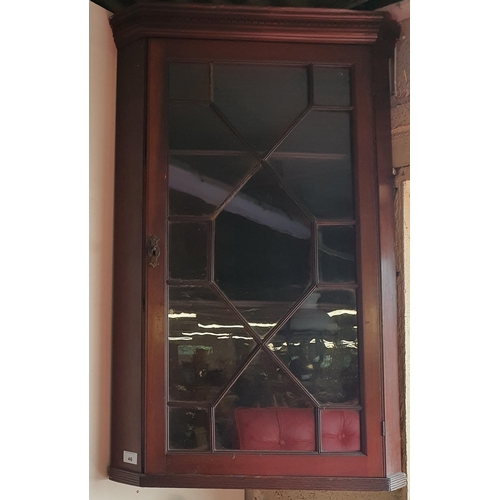 46 - A good 19th Century wall mounted Corner Unit with astragal glazed door. W 57 x H 92 cm approx.