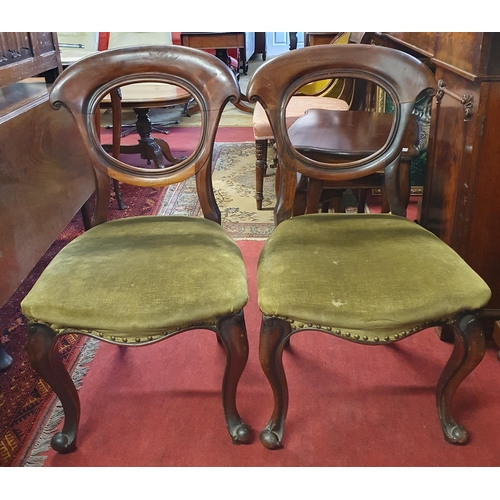 77 - A good pair of 19th Century Mahogany Dining Chairs. w 49 x SH 42 x BH 85 cm approx.