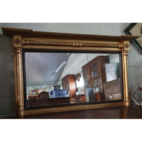 99 - A 19th century Timber and Plaster Gilt Overmantle Mirror. 63 x 116 cm approx.