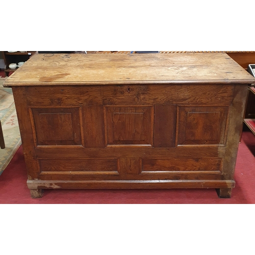 116A - An early 19th possibly 18th Century Oak Mule Chest with triple panel front. 136 x 55 x H 81 cm appro... 