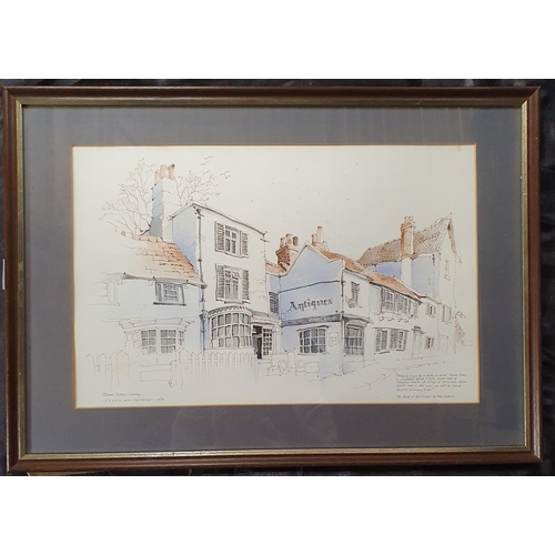 118 - A 20th Century Watercolour of a street scene by Terry Wentworth. Signed to the left.30 x 46  cm appr... 