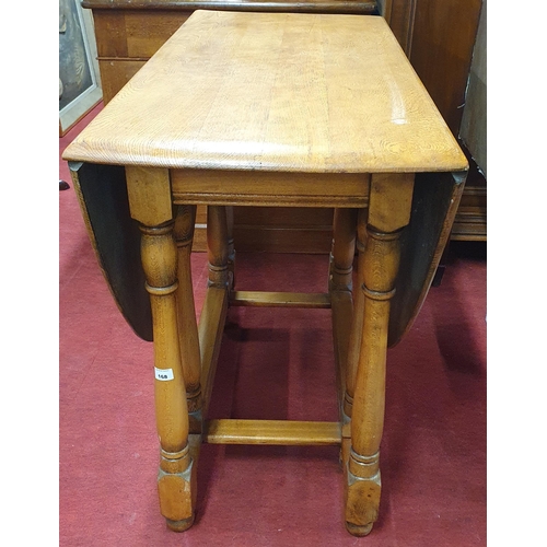 168 - A late 19th early 20th Century stripped Oak Gateleg Table of good size. W 102 x 151 x H 77 cm approx... 