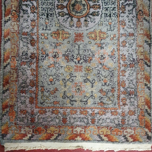 181 - A good green ground Runner with aesthetic movement design and multi borders. 320 x 70cm approx.