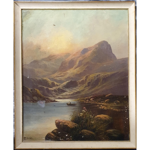 183 - B Hicks. An Oil on Canvas of a Scottish landscape. Signed  LL. 53 x 42 cm approx.