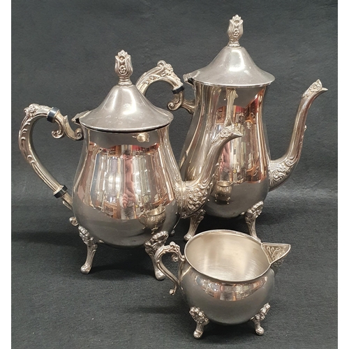 184 - A Corinthian columned Candlestick along with another silver plated example and a silver plated coffe... 