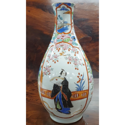 219 - A good early Oriental Vase with hand painted decoration. H 25 cm approx.