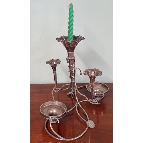 243 - A fine early 20th Century Silver Plated Centrepiece along with a centre dish. D 30 cm approx.