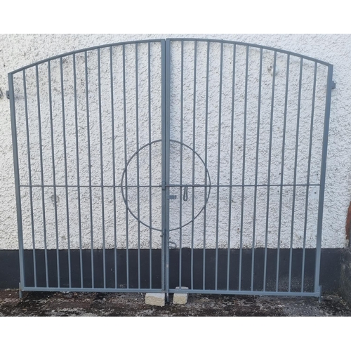 1051 - A superb pair of cast Iron Gates early to mid 20th Century. H 260 x W 324 cm approx.