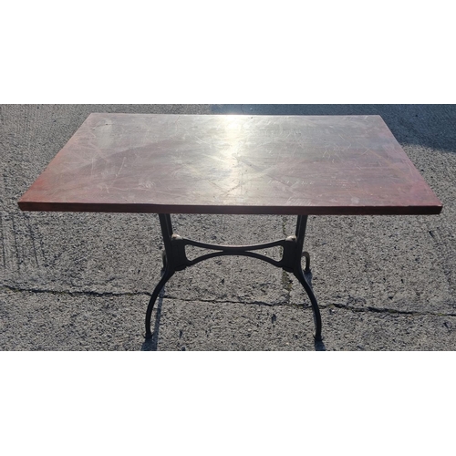 1450 - A Rectangular Table with Metal Base.
H 76 x W 122 x D 71 cm approx.