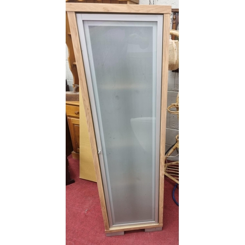 1458 - A tall storage Unit with Frosted Glass Door.
H 160 x W 46 x D 46 cm approx.