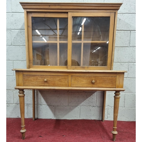 1481 - A 2 Drawer Cabinet with Glass Door to the Top .