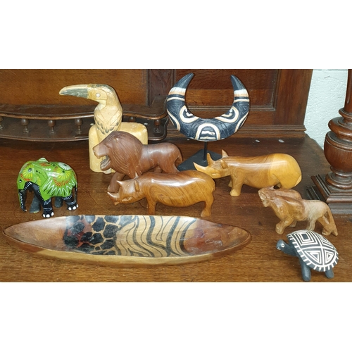 1510 - A Quantity of Carved African Animals .