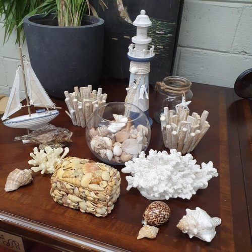 1520 - A group of Nautical Items to include light house , Shells ect .