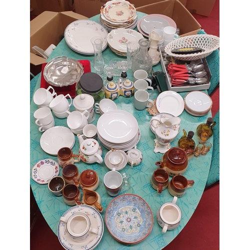 1538 - A large quantity of Kitchen Items , to include plates, cups, tea pots, cutlery ,glass ect.