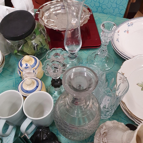 1538 - A large quantity of Kitchen Items , to include plates, cups, tea pots, cutlery ,glass ect.