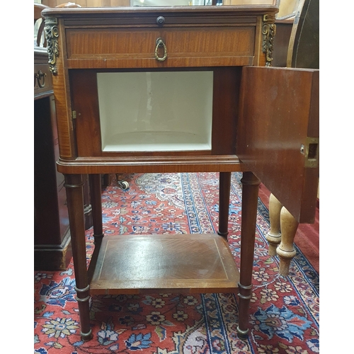 128 - A late 19th early 20th Century Kingwood and marquetry single door single drawer Side Table. 50 x 38 ... 