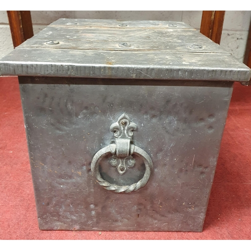 172 - An unusual late 19th early 20th Century hammered Coal Bin. 34 x 44 x H 33 cm approx.