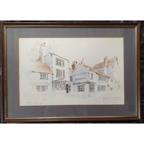 660 - A 20th Century Watercolour of a street scene by Terry Wentworth. Signed to the left. 30 x 46  cm app... 