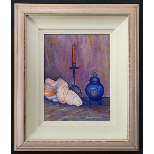 993 - Anne Marie Kearns.  A still life Oil on Canvas. Signed LR. 24 x 34 cm approx along with a John Marti... 