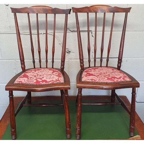 809 - A good pair of early 20th Century spindle back Chairs. W 37 x SH 38 x BH 80 cm approx.