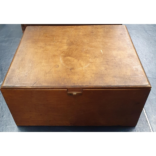 509 - A Victorian Walnut and veneered Campaign Writing Slope along with another Box. 35 x 22 x H 15 cm app... 