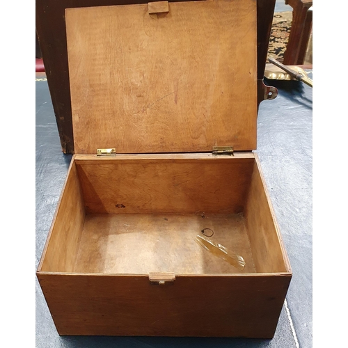 509 - A Victorian Walnut and veneered Campaign Writing Slope along with another Box. 35 x 22 x H 15 cm app... 