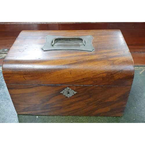 536 - A 19th Century Walnut Box with lifting handle. 23 x 14 x H 13.5 cm approx.