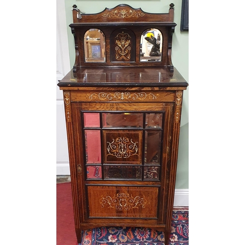 789 - A Fantastic pair of Edwardian Rosewood and Veneered Side Cabinets profusely inlaid with ivorine and ... 