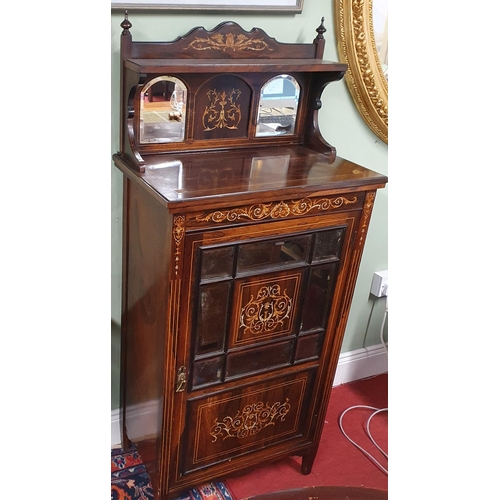 789 - A Fantastic pair of Edwardian Rosewood and Veneered Side Cabinets profusely inlaid with ivorine and ... 