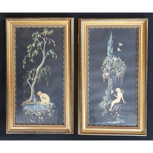 793 - After Mary Gold. A pair of coloured Prints 'Twilight' and 'Narcissus'.
H 44 x 26 cm approx.