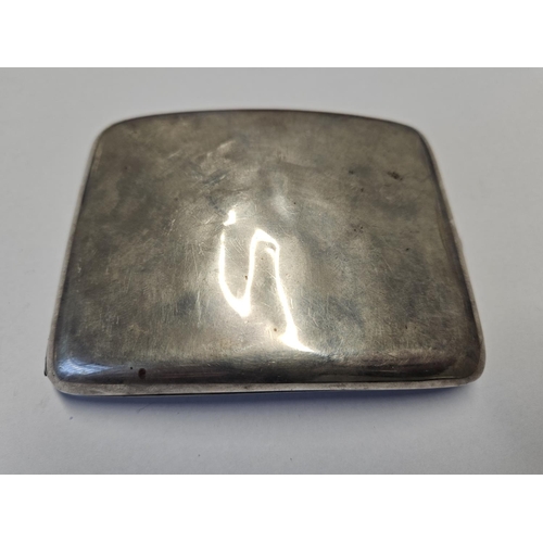 380 - A 19th Century Silver cigarette Case, marks rubbed, 145 gms.