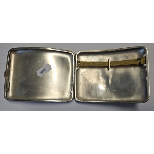 380 - A 19th Century Silver cigarette Case, marks rubbed, 145 gms.