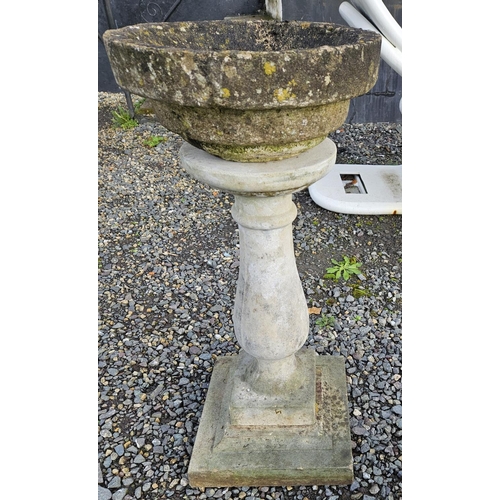 1038 - A Stone bird Bath. H 77 cm approx.