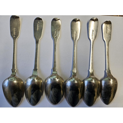 389 - A group of six 19th Century Irish Spoons to include Christopher Cummins, John Smith etc. 250 gms app... 