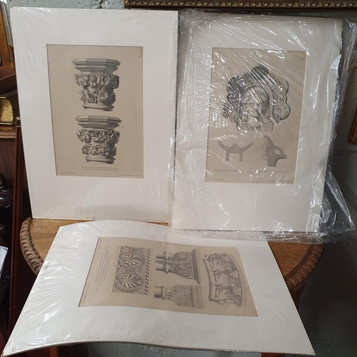 863 - A good set of four well framed Architectural Munsterbach Prints along with a set of three unframed a... 