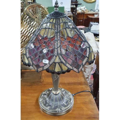 864 - A good Tiffany/Galle style Table Lamp.
H 47 cm approx.