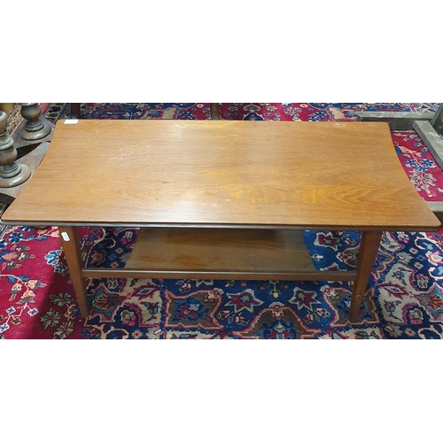 868 - A good mid century Teak Coffee Table with tiered bottom. H 34 x 90 x 40 cm approx.