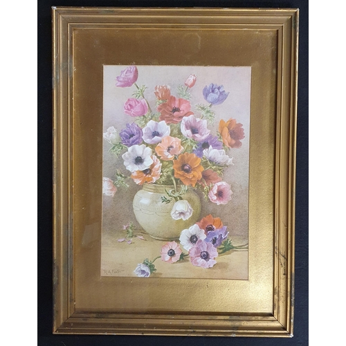 890 - A group of 20th Century Watercolours and Engravings of flowers. H 26 x 16 cm approx.