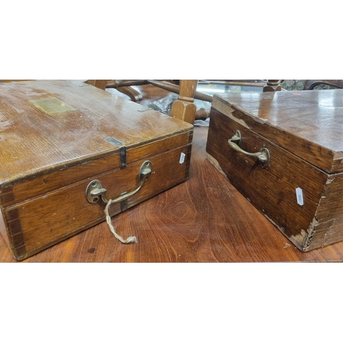 1071 - Two 19th Century cutlery Cases with fitted interiors and good lifting handles.