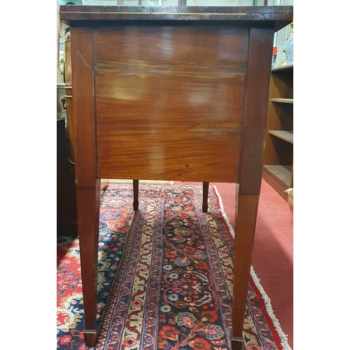 63 - A good early 19th Century Mahogany Bowfronted Sideboard on square tapered supports and ebony inlaid ... 