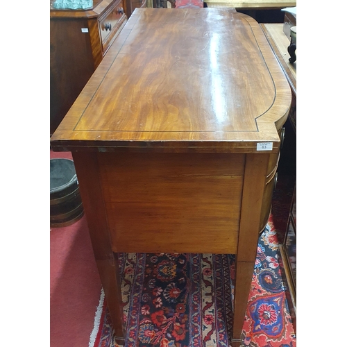 63 - A good early 19th Century Mahogany Bowfronted Sideboard on square tapered supports and ebony inlaid ... 