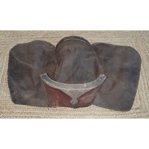 28 - A Medieval style brown leather Saddle