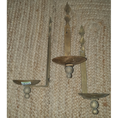 30 - A set of 3 metal garden candle holders .
L 42 cm approx.