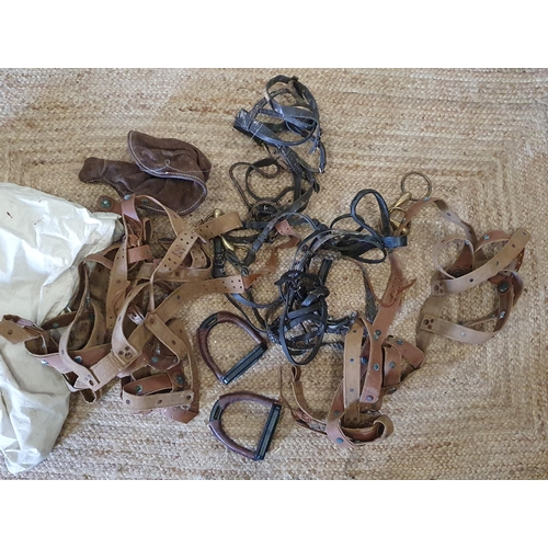 39 - A group of equestrian leather items .