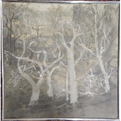 195A - Donald C. Bayley - 'Woodland Study', oil on board, signed below with artist's label verso, 61 x 61 c... 