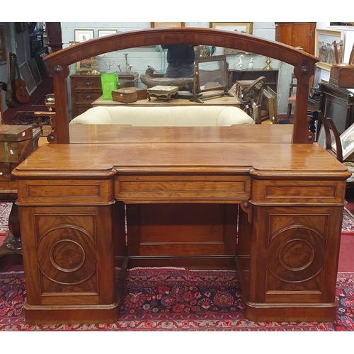 237 - A Fantastic Victorian Mahogany inverted Sideboard with mirrored gallery top, moulded panelled doors ... 