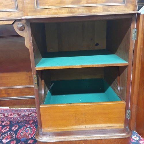 237 - A Fantastic Victorian Mahogany inverted Sideboard with mirrored gallery top, moulded panelled doors ... 