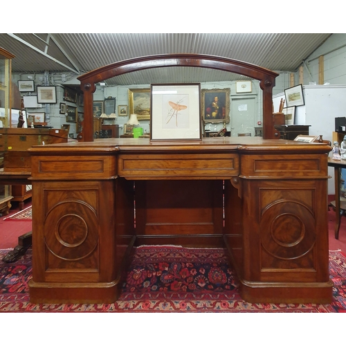 237 - A Fantastic Victorian Mahogany inverted Sideboard with mirrored gallery top, moulded panelled doors ... 