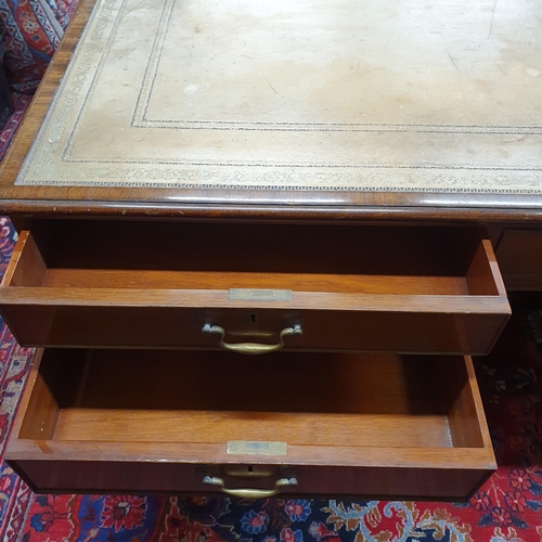 256 - A Fantastic Georgian style Mahogany Partners Desk of large size with cream/brown tooled leather top.... 