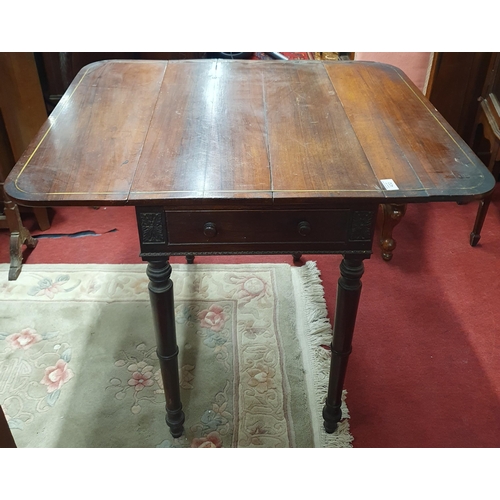 432 - A really good Regency Rosewood and Veneered Dropleaf Table with brass inlay. In need of restoration.... 